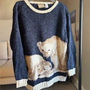 Vintage Polar Bear Hand-Knitted Sweater